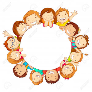 18028374-Kids-around-Circle-Stock-Vector-circle-kindergarten-friendship